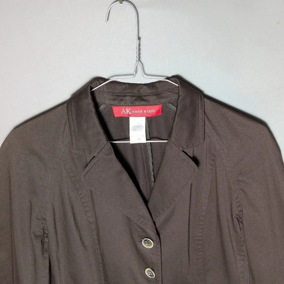 Anne Klein Tailored Brown Button Front Stretch Blazer Workwear or Smart Casual - Picture 6 of 14